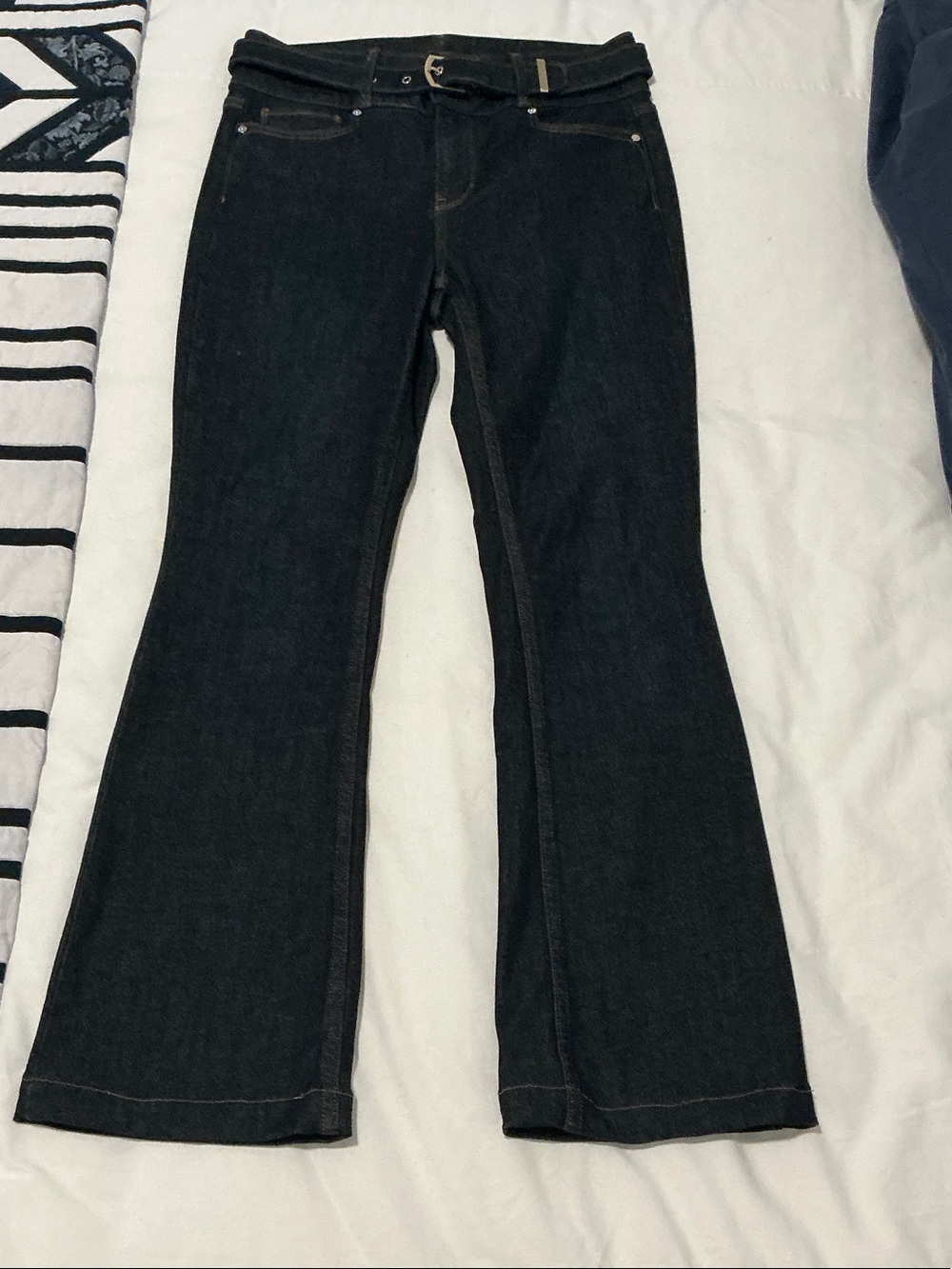 White House Black Market Extra High-Rise Skinny Flare Indigo Jeans in Size 4